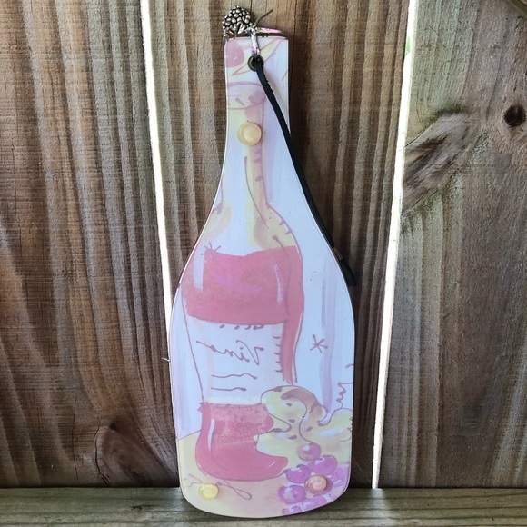 Glass Bottle Shaped Cheese Board Charcuterie Tray and Spreader Knife - Picture 3 of 3